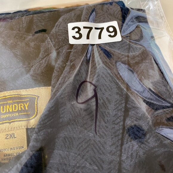 The Foundry Floral Button Shirt Mens 2XL XXL Gray/Charcoal Rayon Hawaiian Camp - Picture 8 of 8